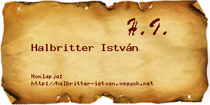 Halbritter István névjegykártya