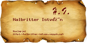 Halbritter István névjegykártya