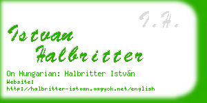 istvan halbritter business card