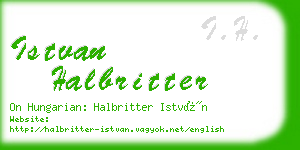 istvan halbritter business card